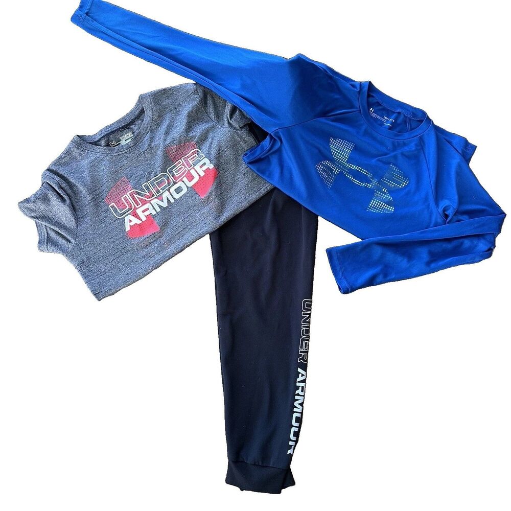 Under Armour Boys Youth Medium 3-Piece Athletic Clothing Lot Shirts Pants
